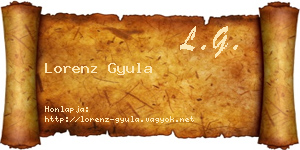 Lorenz Gyula névjegykártya