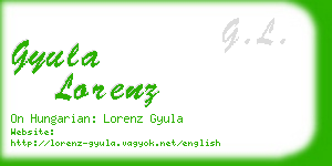 gyula lorenz business card
